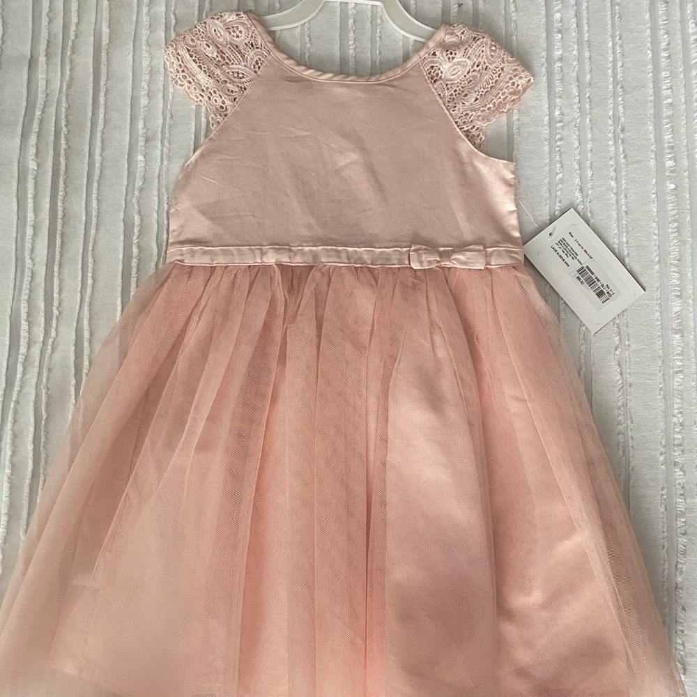 Elegant Pink Lace Kids Formal Dress
